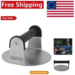 Dishwasher Safe 6″ Round Stainless Steel Burger Press for Griddles and Grills