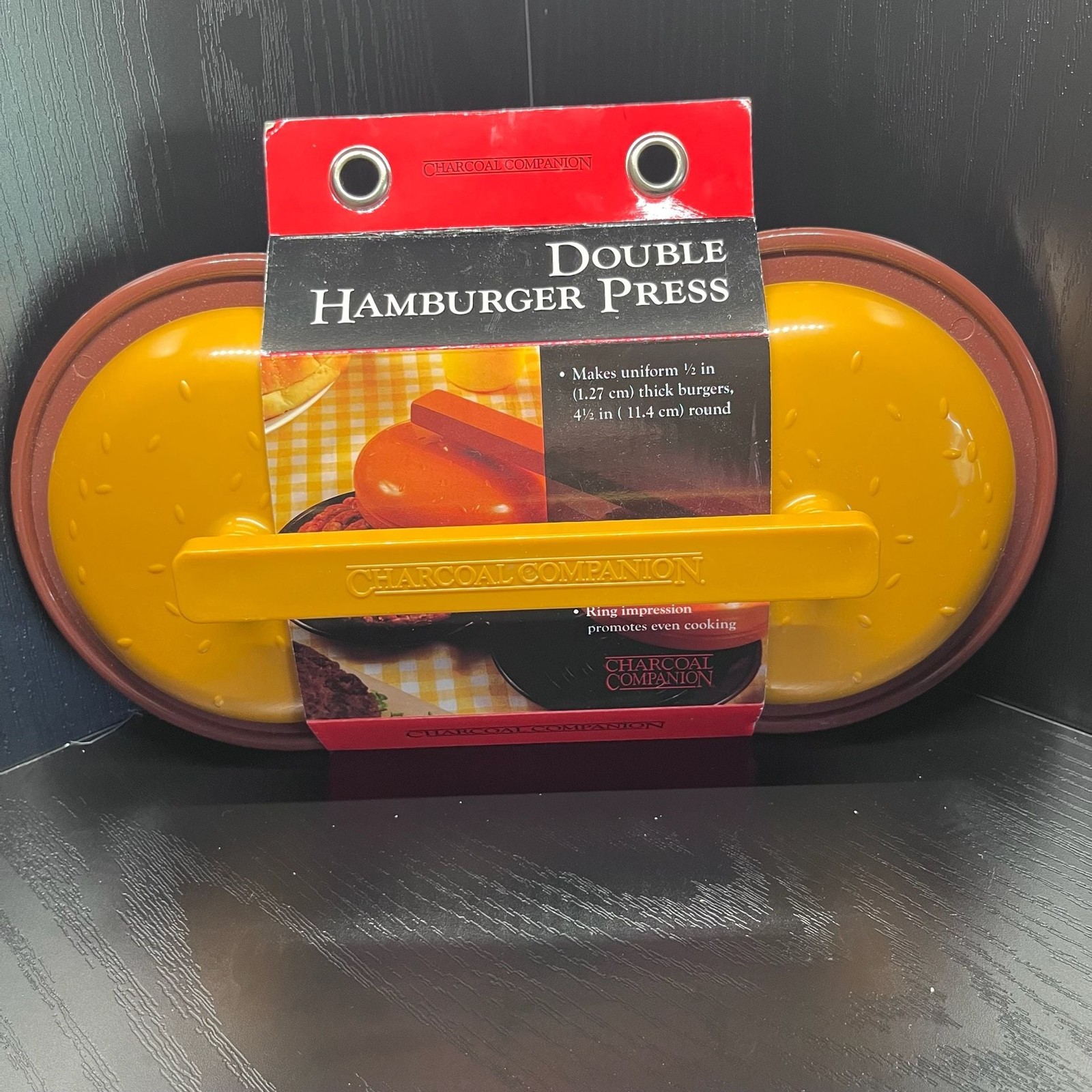 Charcoal Companion Double Hamburger Press Burger Patty Maker NEW w/ Package gallery