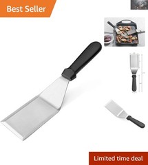 Heavy Duty 11.5-Inch Hamburger Turner with Cutting Edge – Black Plastic Handle