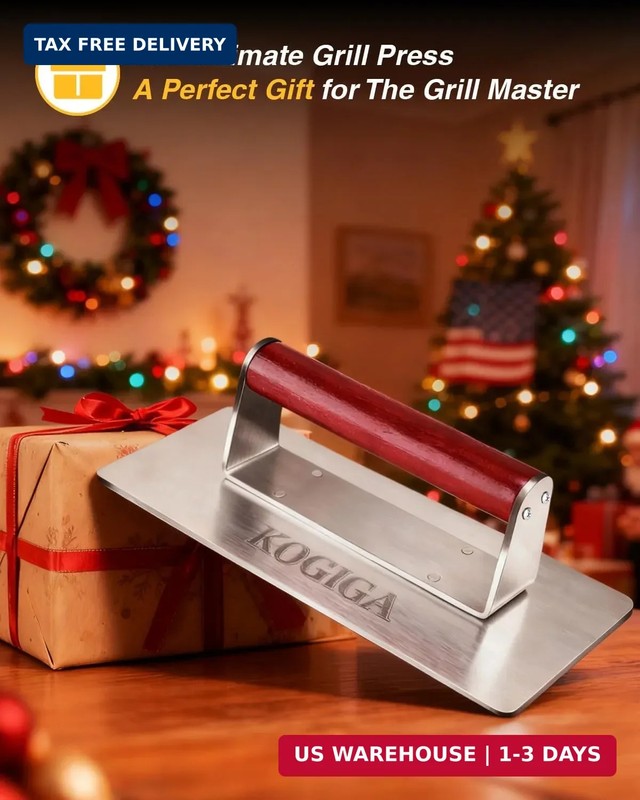 Ultimate Rectangle Griddle Press 1.92LB - 9x4.2 Inch Smash Burger & Bacon Press, gallery