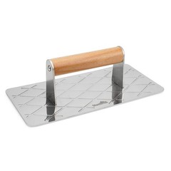 Stainless Steel Bacon Press for Griddle, 9” X 4.5”Rectangular Grill Press BBQ