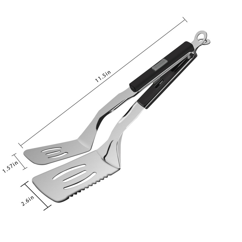 11.5-inch Stainless Steel Tongs for Cooking – Versatile Metal Spatula Tong gallery