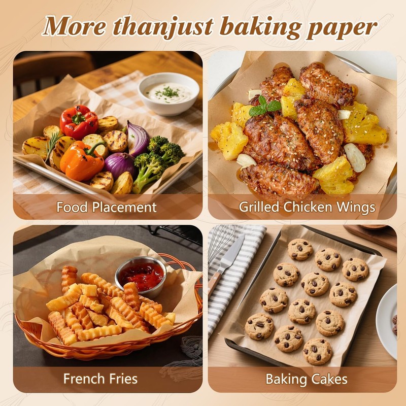 300 Pcs Parchment Paper Sheets, 12x17 Inches Unbleached 12" x 17", parchment gallery