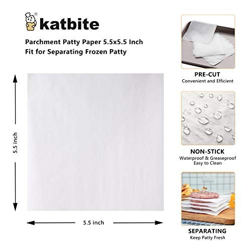 1000 Non-Stick Parchment Paper Squares 5.5"x5.5" for Burger Patties, Freezing & gallery