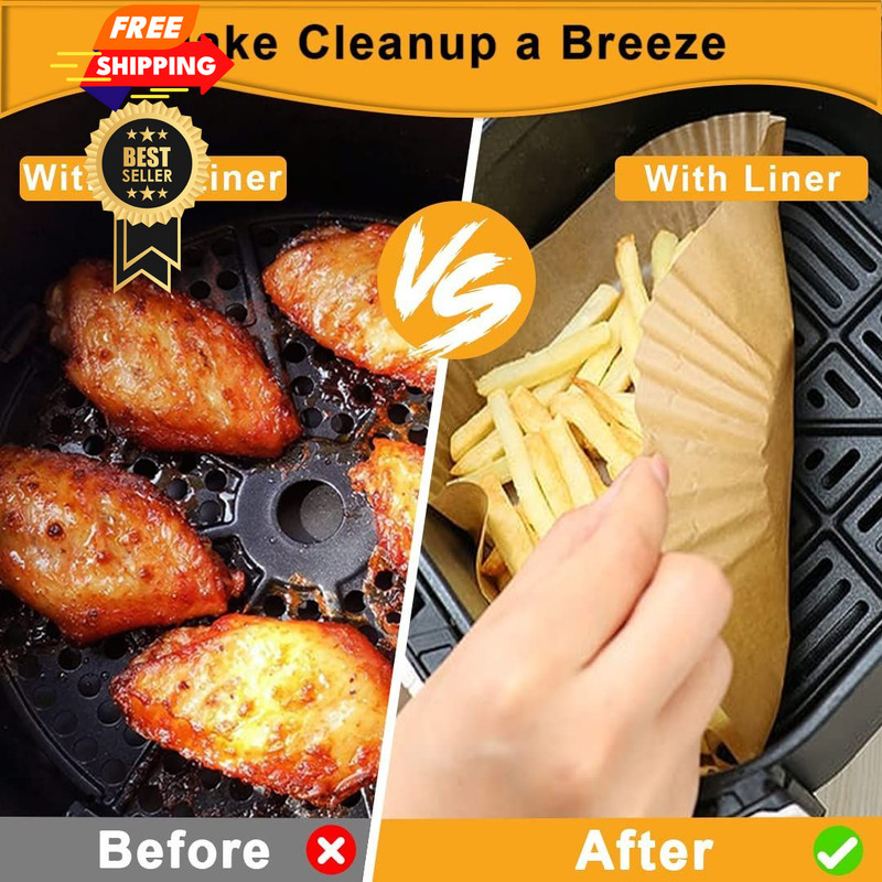 Gourmia Air Fryer Liners 100 Pcs 7.9" (Round), 100 (Round) gallery