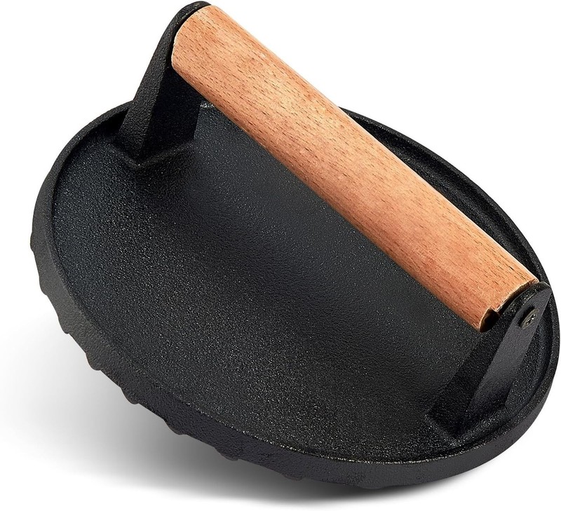 7 Inch Griddle Press Cast Iron Round Smash Grill Press Burger Smasher Bacon Meat gallery