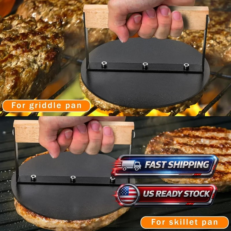 Kitchen Tools Heavy Duty Cast Iron Grill Press Burger Press Bacon Press Barbecue gallery