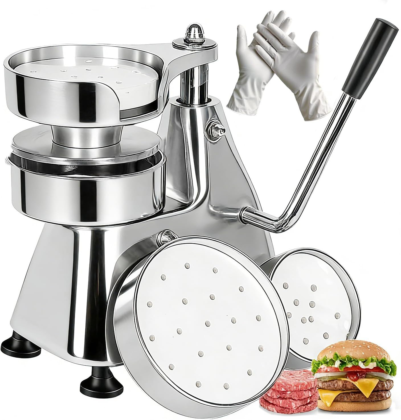 JOHAKYU 3 - in - 1 Commercial Burger Patty Maker, Hamburger Beef Patty Press Sta gallery