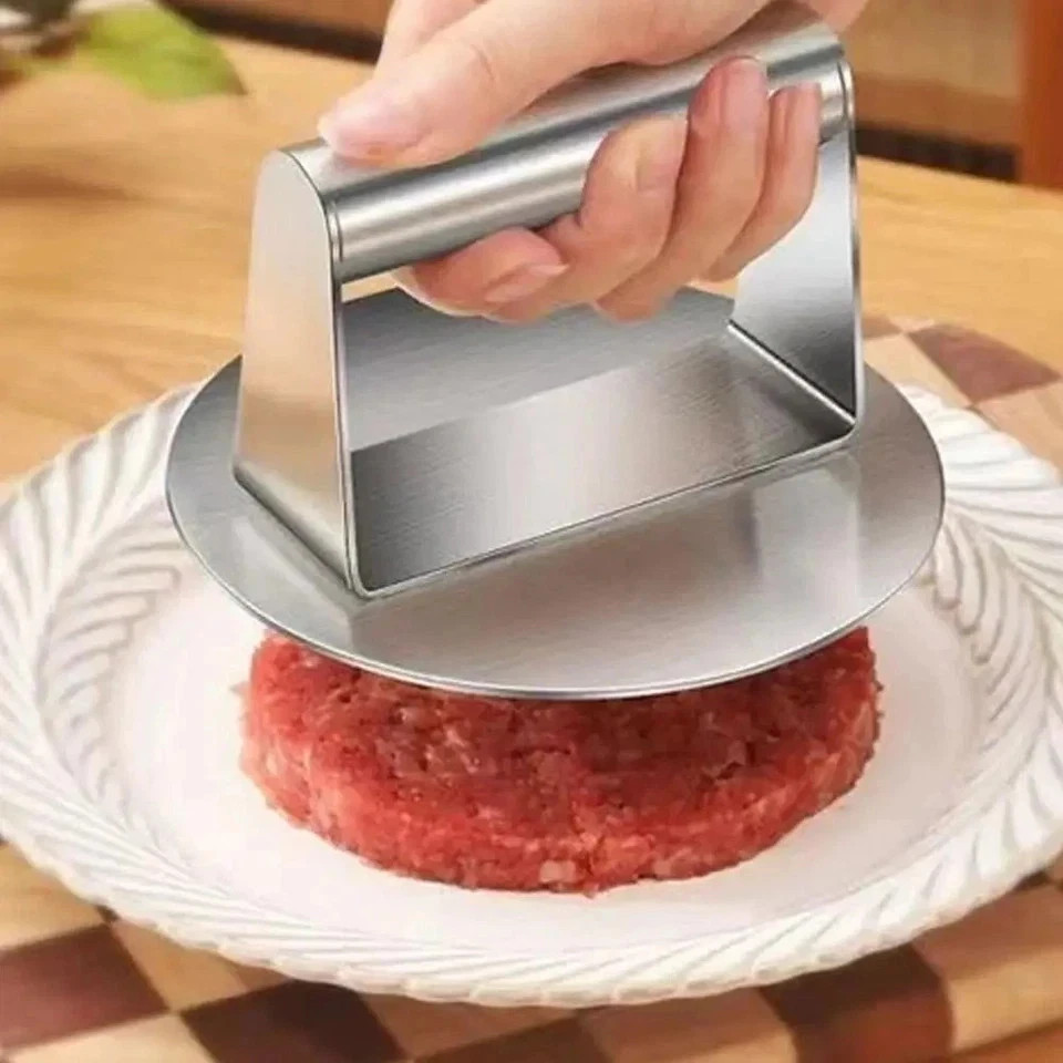 Stainless Steel Burger Press 5.51 Inch round Burger Smasher Heavy-Duty Smash gallery