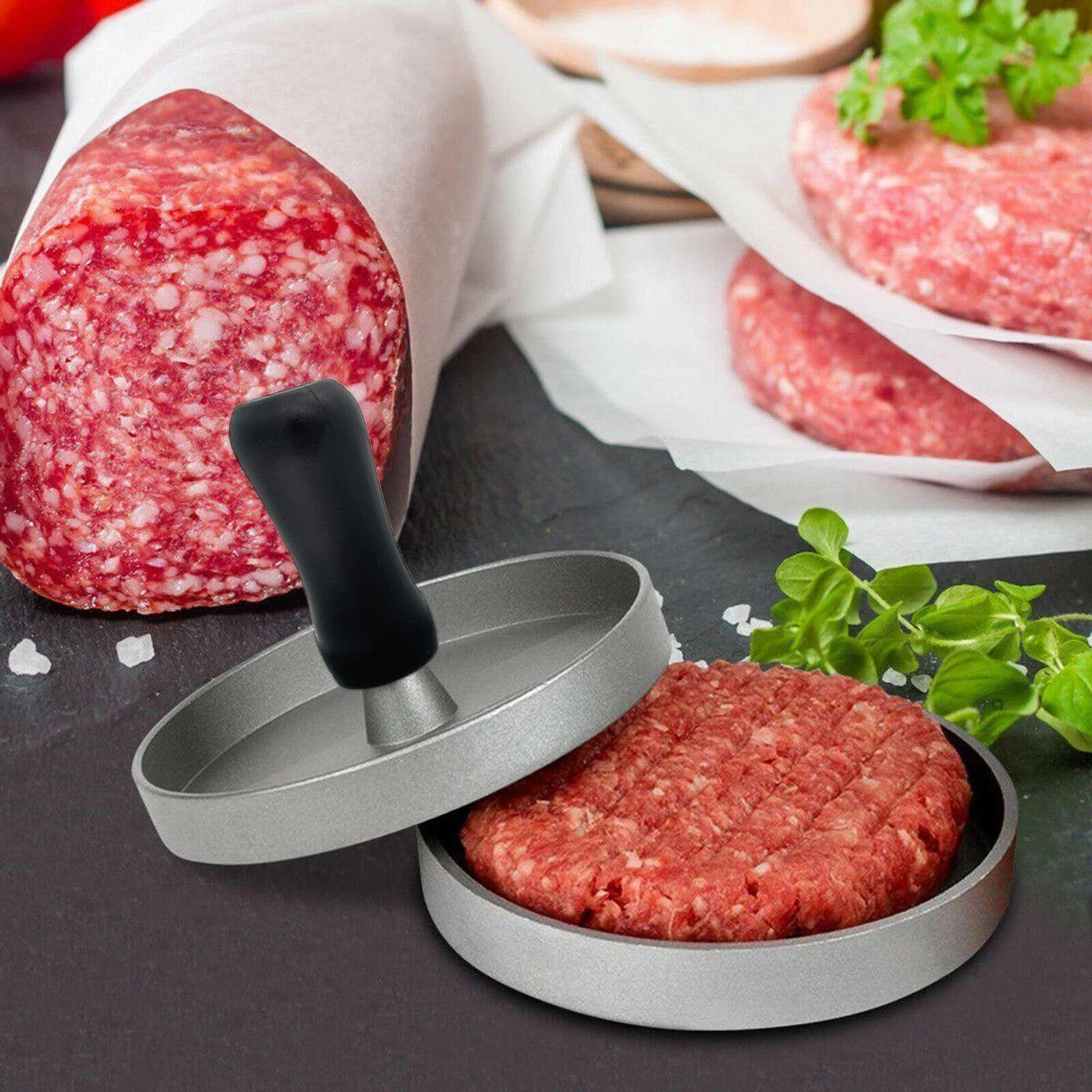 Hamburger Patty Maker Grill Press Large Round Burger Metal Mould Cooking Tools gallery