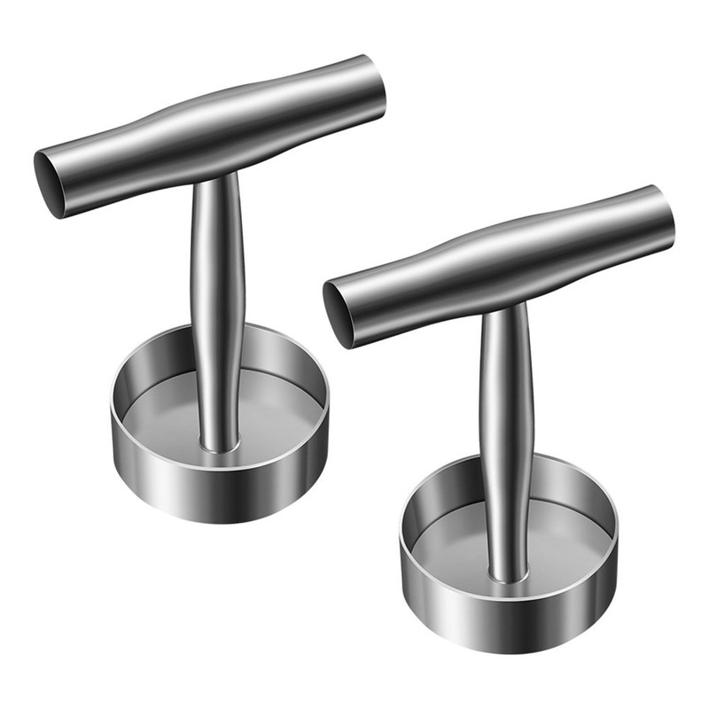 2 Pcs Stainless Steel Meat Press Burger Former Hamburger Patty Maker gallery