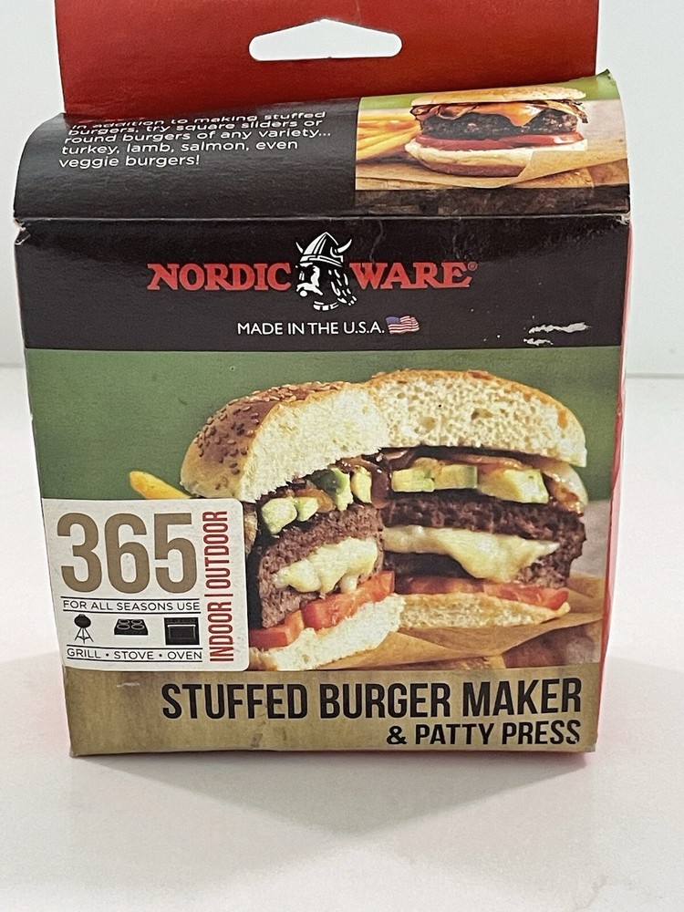 Nordic Ware 3 In 1 Stuffed Burger Maker And Patty Press Made in USA