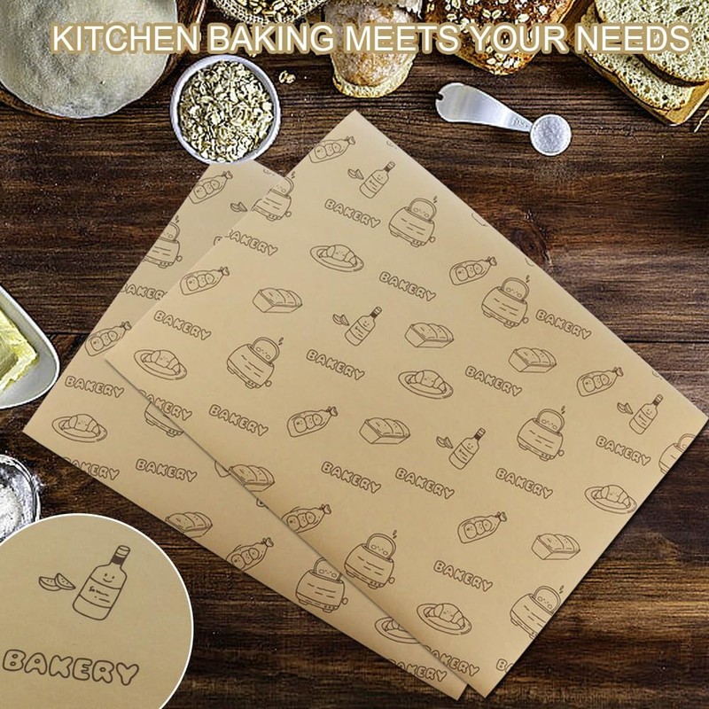 50 Pcs Sandwich Wrapping Paper Deli Wraps, Waterproof 15” x 11”, Wood gallery