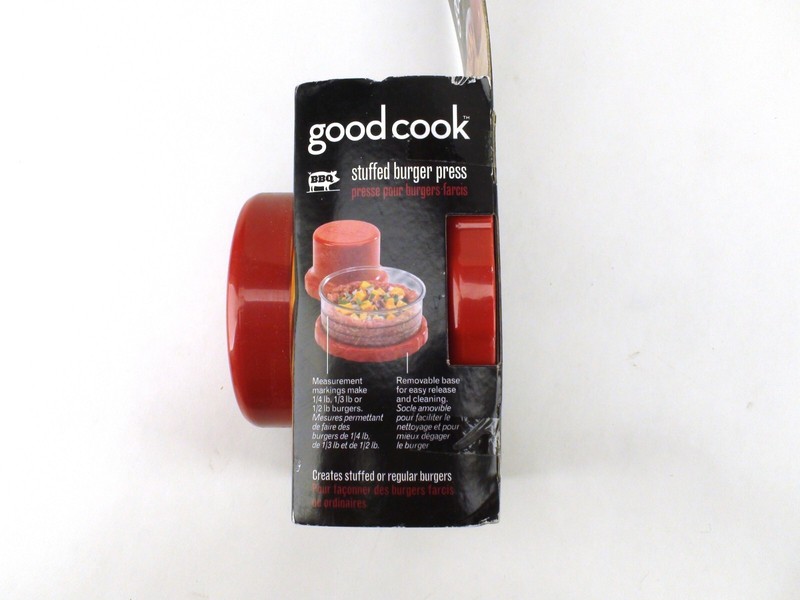 Brand New Cook Stuffed Burger Press Adjustable Size BBQ Beef Patty Red Plastic gallery