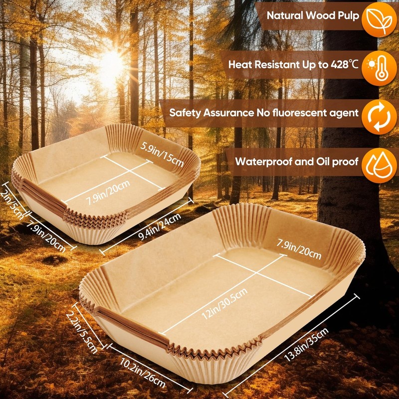 Air Fryer Liners Disposable 150Pcs for DZ071 BEIGE, 150Pcs（L*50pcs+S*100pcs) gallery