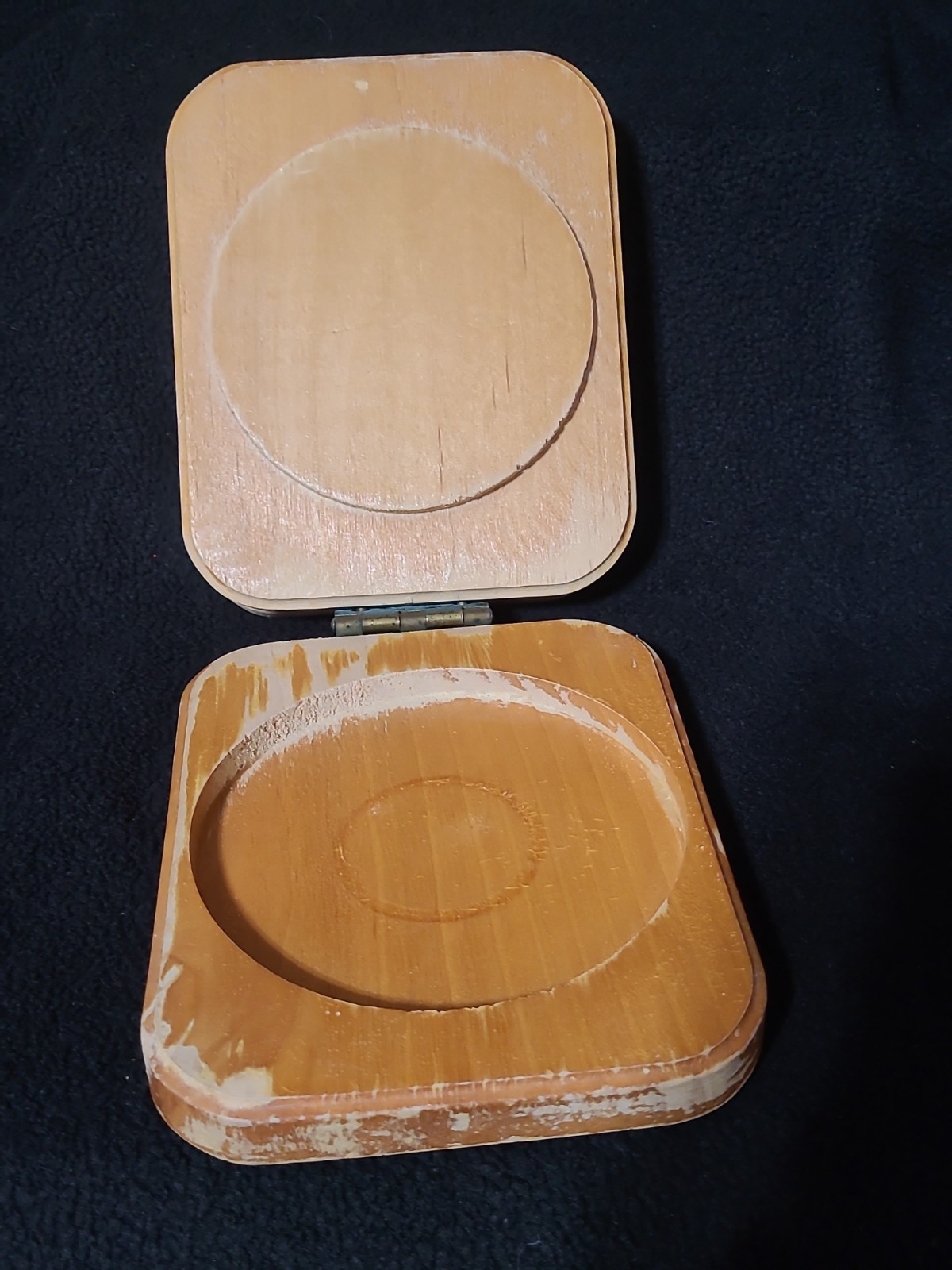 Vintage Wood Hamburger Press Mold Double Sided Mid Century Kitchen Decor RARE gallery
