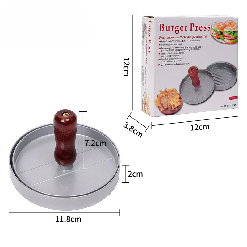 Non Stick Burger Press Aluminum Hamburger Patty Maker BBQ Grill Kitchen Tool gallery