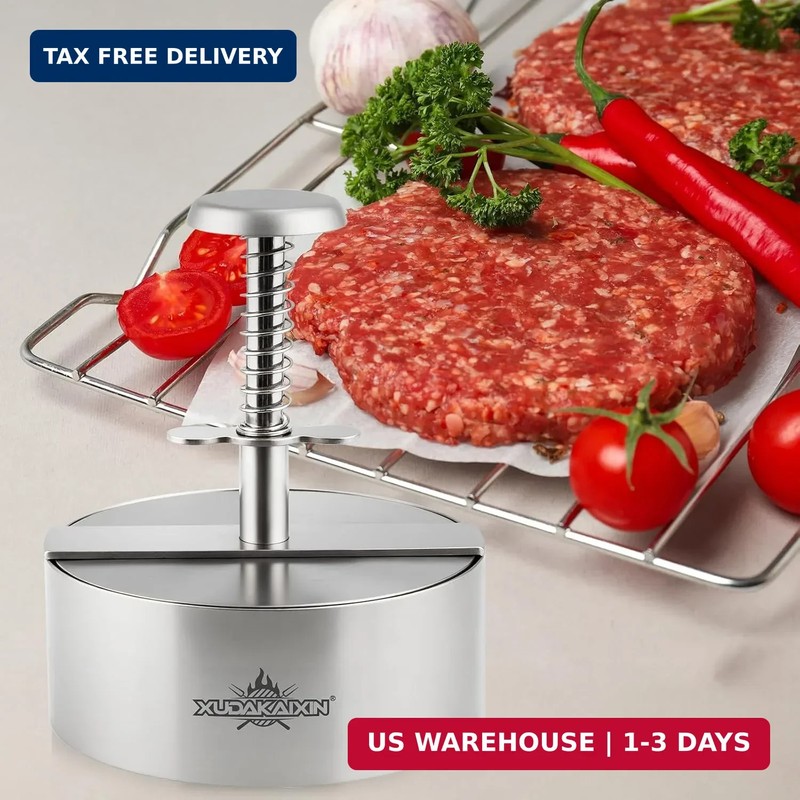 4.5" Hamburger press patty maker,304 Stainless Steel Burger Press, Non-Stick Pat gallery