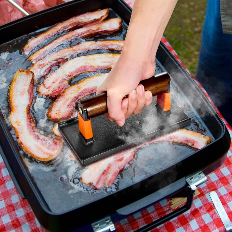 Bacon Press for Griddle Cast Iron Smash Burger for Hamburger Steak Sandwiches gallery