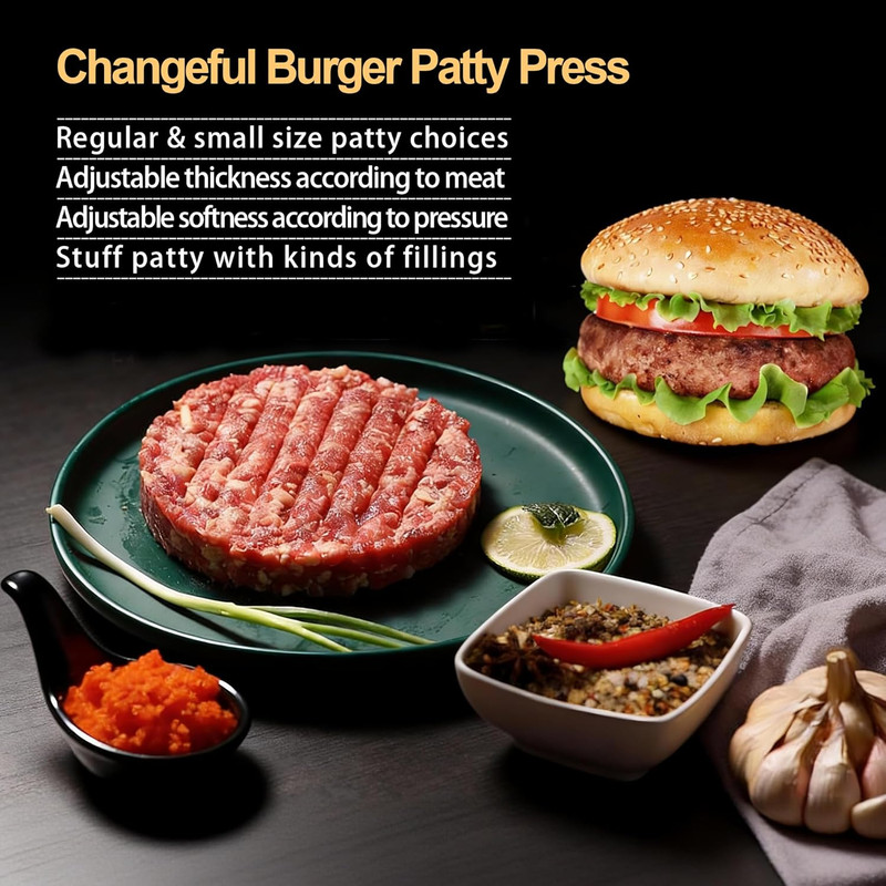 3n1 Hamburger Press Patty Maker, Burger Press, Non-Stick Meat Beef Veggie Molder gallery
