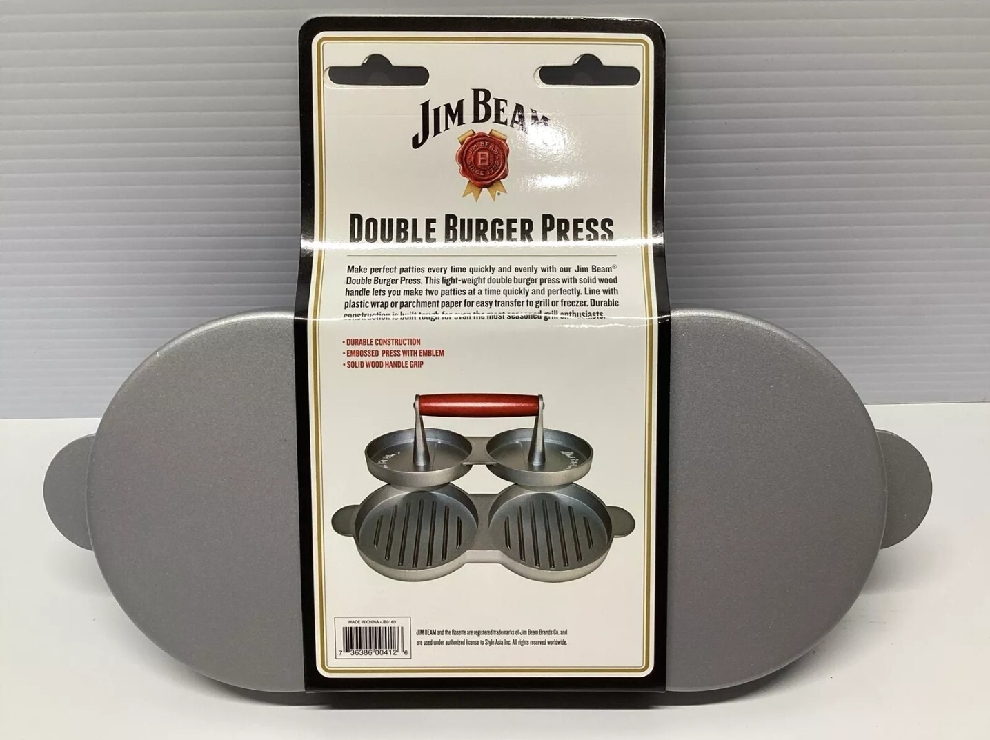 Jim Beam Non Stick Heavy Duty Aluminum Double Burger Grilling Patty Press JB0169 gallery