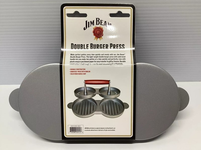 Jim Beam Non Stick Heavy Duty Aluminum Double Burger Grilling Patty Press JB0169 gallery