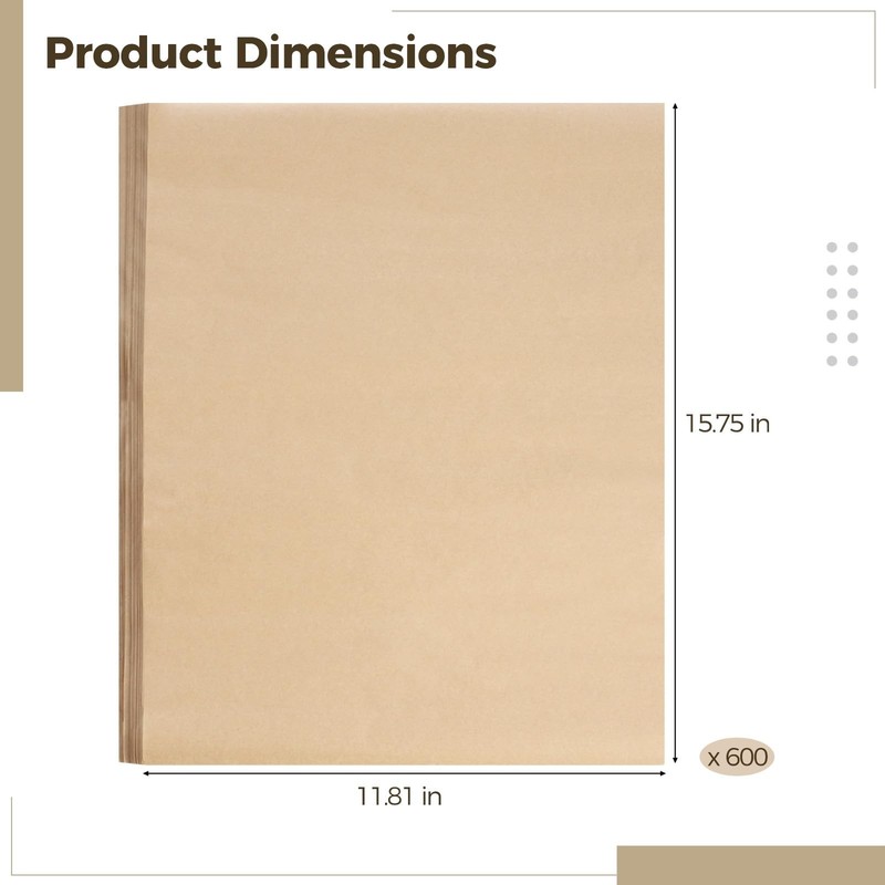 600 Pcs Unbleached Parchment Paper Sheets 15.75 x x 11.81 in, gallery