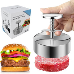 Burger Press, Adjustable Hamburger Meat Press, 304 Stainless Steel Non Stick Pat