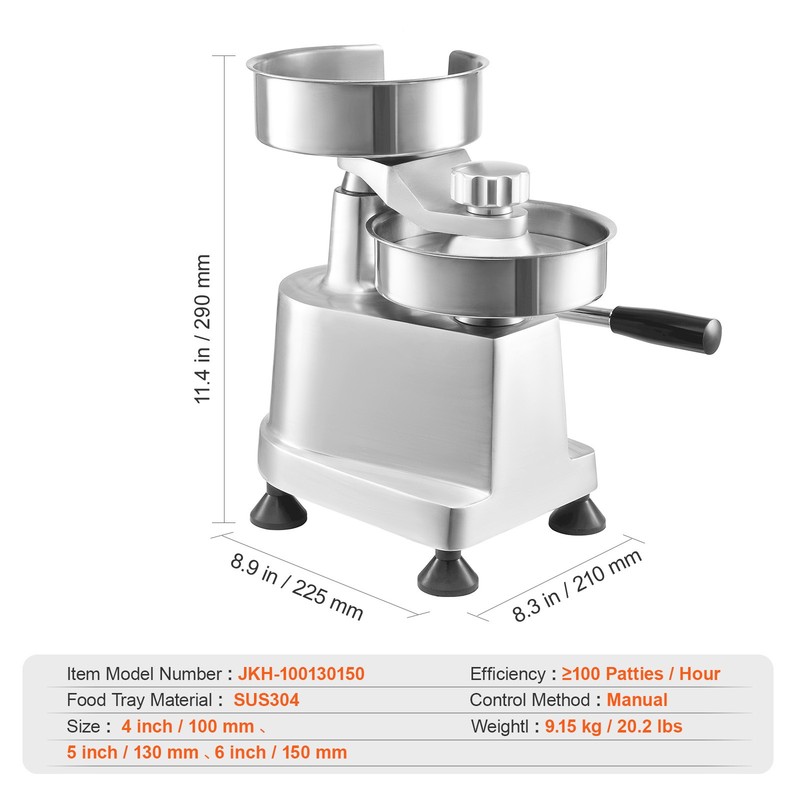 VEVOR 4"/5"/6" Commercial Burger Patty Maker Hamburger Press Forming Machine gallery