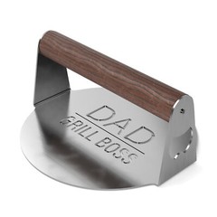 Grilling Gift for Dad Round BBQ Smash Burger Hamburger Press “Dad Grill Boss”