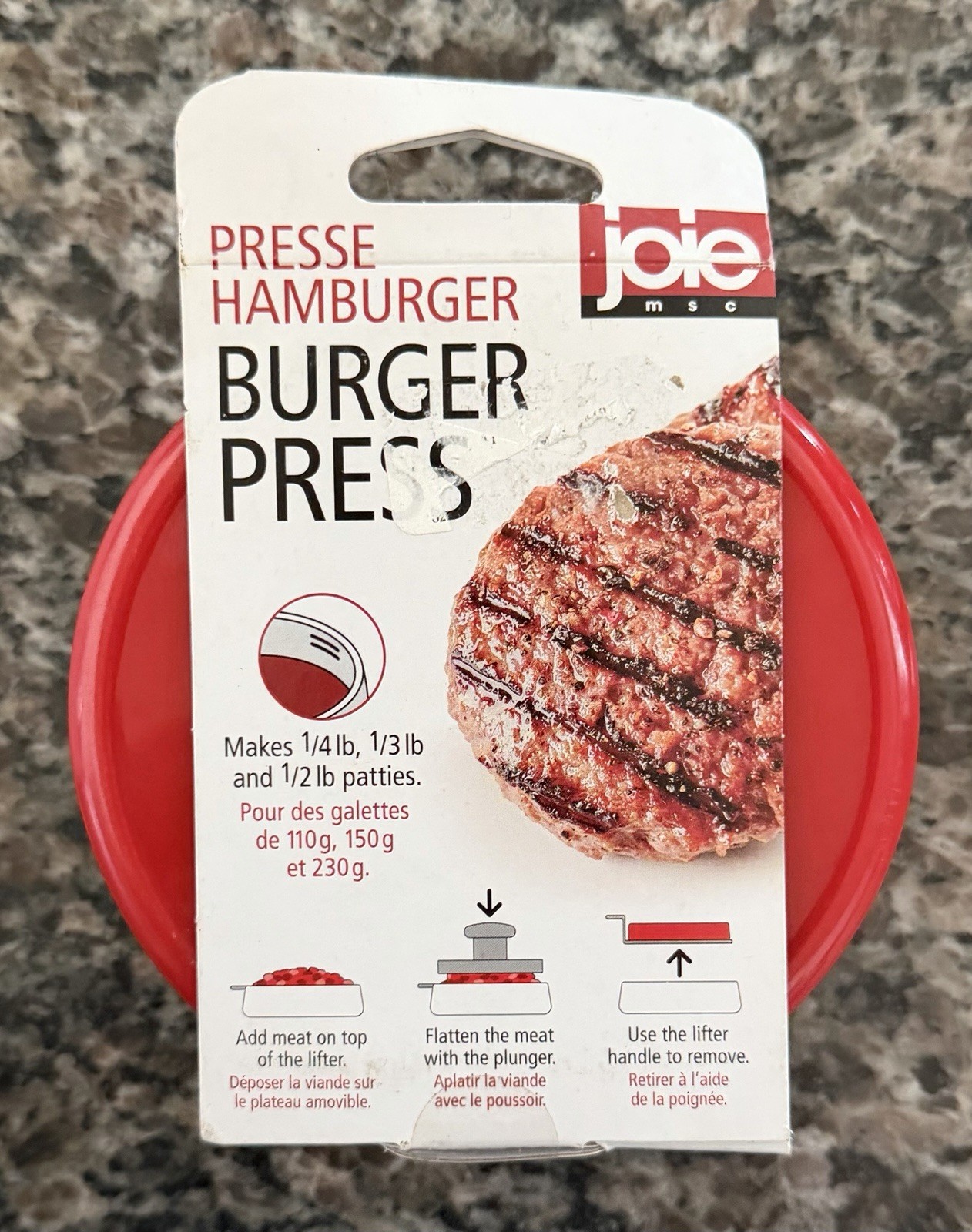 Joie MSC Burger Press and Patty Maker, NEW Red gallery