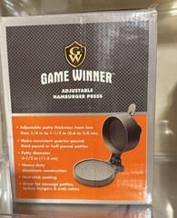 GAME WINNER ADJUSTABLE HAMBURGER PRESS NIB Open Box Never Used