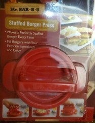 Mr Bar-B-Q STUFFED BURGER PRESS RED Fill Burgers NWT