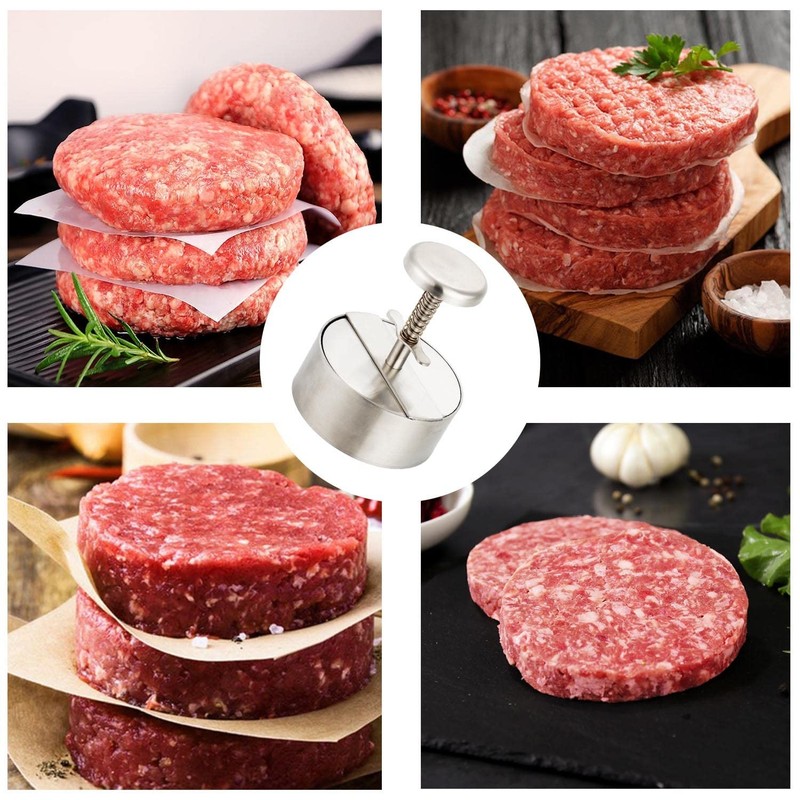 Burger Press Stainless Steel Hamburger Patty Maker Grill Griddle Flat Duty for G gallery