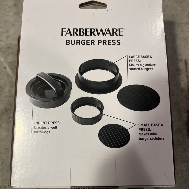 NEW Farberware Barbecue Burger Press-Black-Forms Perfect Burgers and Sliders gallery