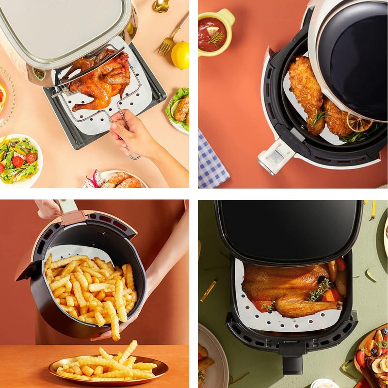 HOFHTD Air Fryer Liners, 200Pcs Disposable Square 12x12 inches, White gallery