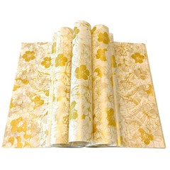 150pcs Gold and White Floral Birds Patterned Wax Paper 25*22cm, Green