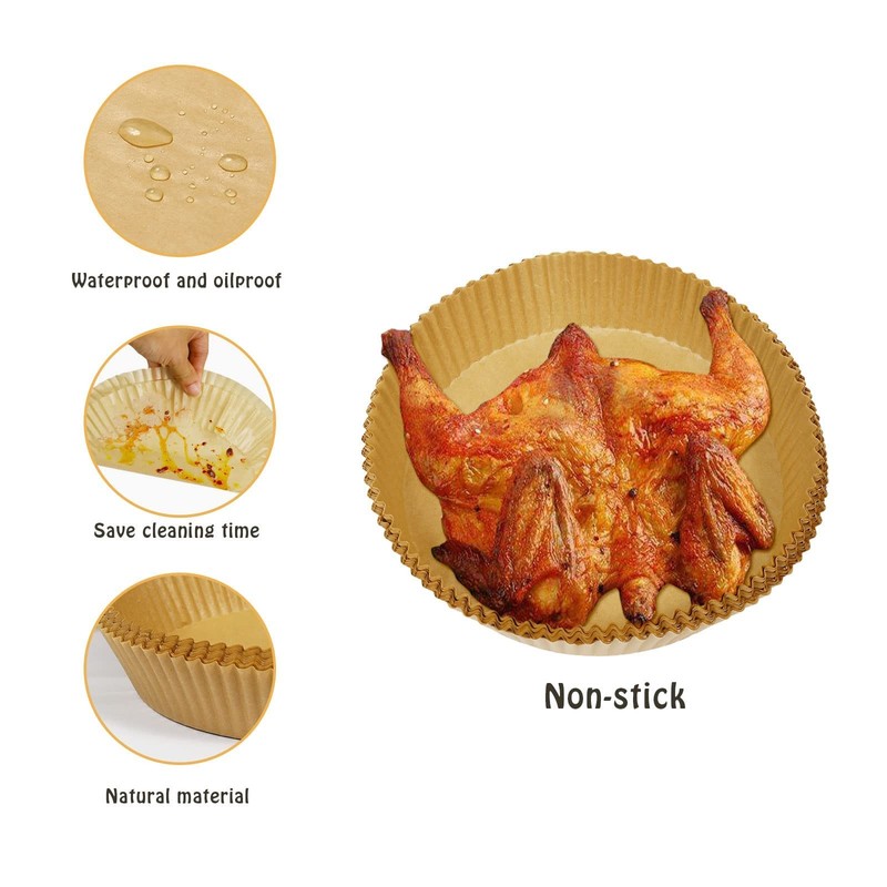 SIUDANGKA 200 Pcs Air Fryer Liners - Disposable 200 pcs, 200pcs 7.9'' Round gallery