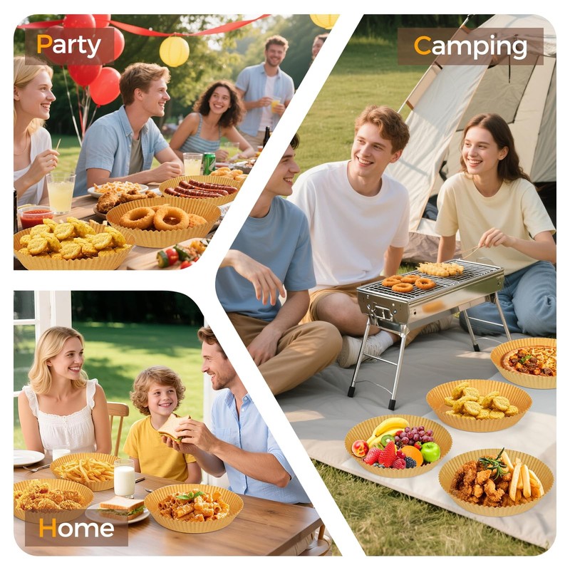 125Pcs 8 Inch Round Air Fryer Liners Disposable, Non-Stick 8"Round, Natural gallery