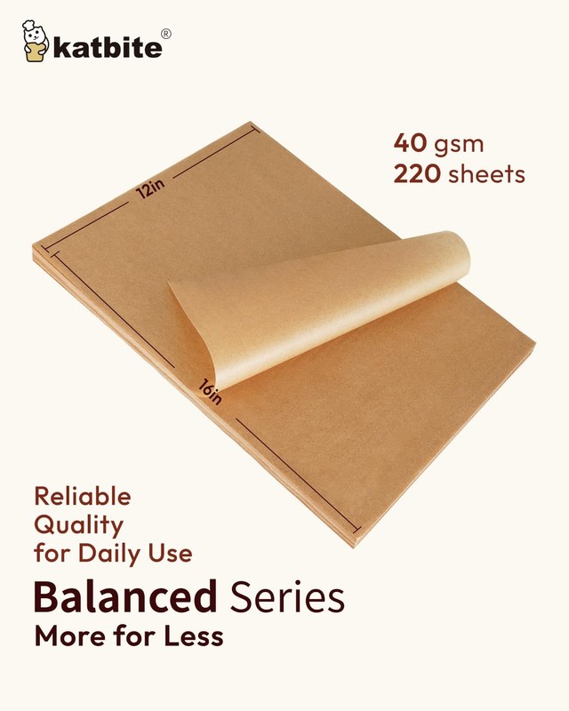 Katbite 220 Pcs Parchment Paper Sheets, 12x16 Inch 220 Pcs, 12"x16“-220 gallery