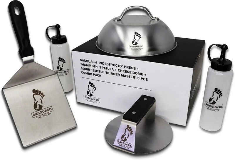The Sasquash - 6" Heavy Duty Extra Wide Flat Handle Smashed Burger Press - Co... gallery