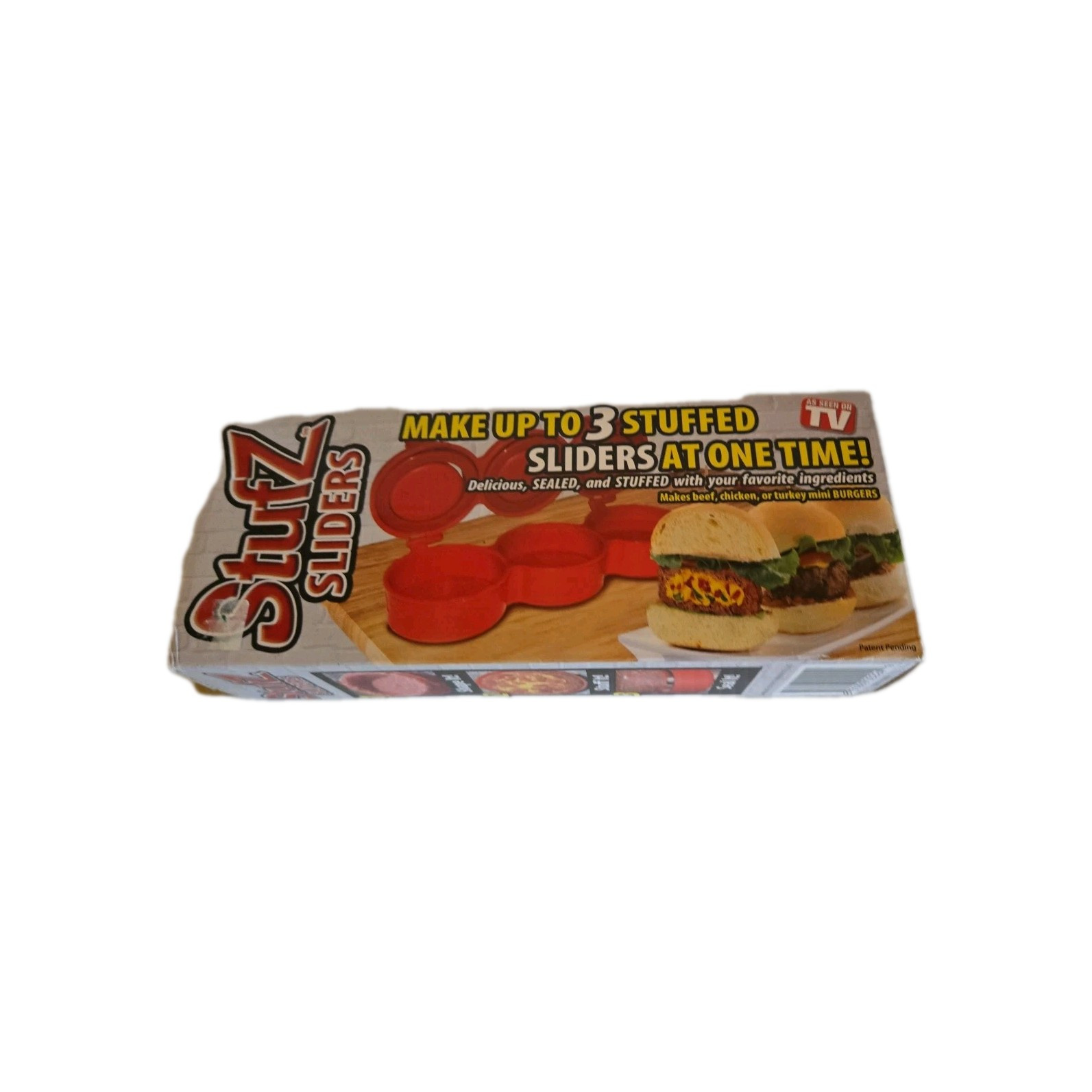 Stufz Sliders Burgers Press Sealed Sliders Patty Maker 3 At Once As Seen On TV gallery