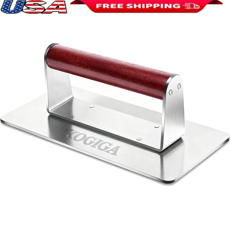Rectangular Burger Smasher Meat Press Bacon Sandwich Griddle Cooking Weight Tool gallery