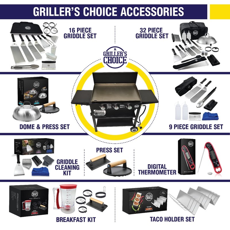 Cast Iron Grill Press Set, Heavy Duty Bacon & Smash Burger Press for Griddle gallery