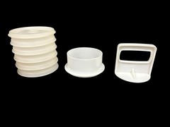 VTG TUPPERWARE HAMBURGER PRESS MAKER STORAGE SET 5