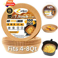 Gourmia Air Fryer Liners 100 Pcs 7.9″ (Round), 100 (Round)