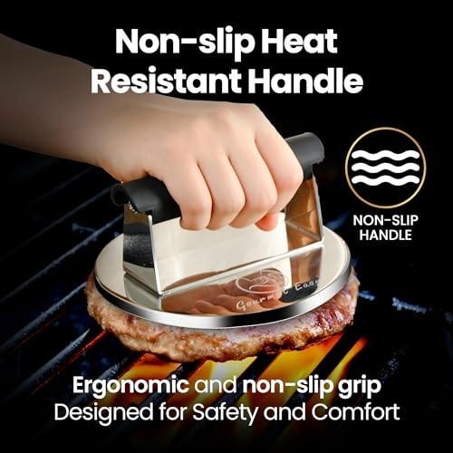 2lb Stainless Steel Burger Press with Heat Resistant Handle - Dishwasher Safe Gr gallery