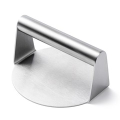 Hamburger Smasher, 5.5 Inch Flat Bottom Metal, Silver