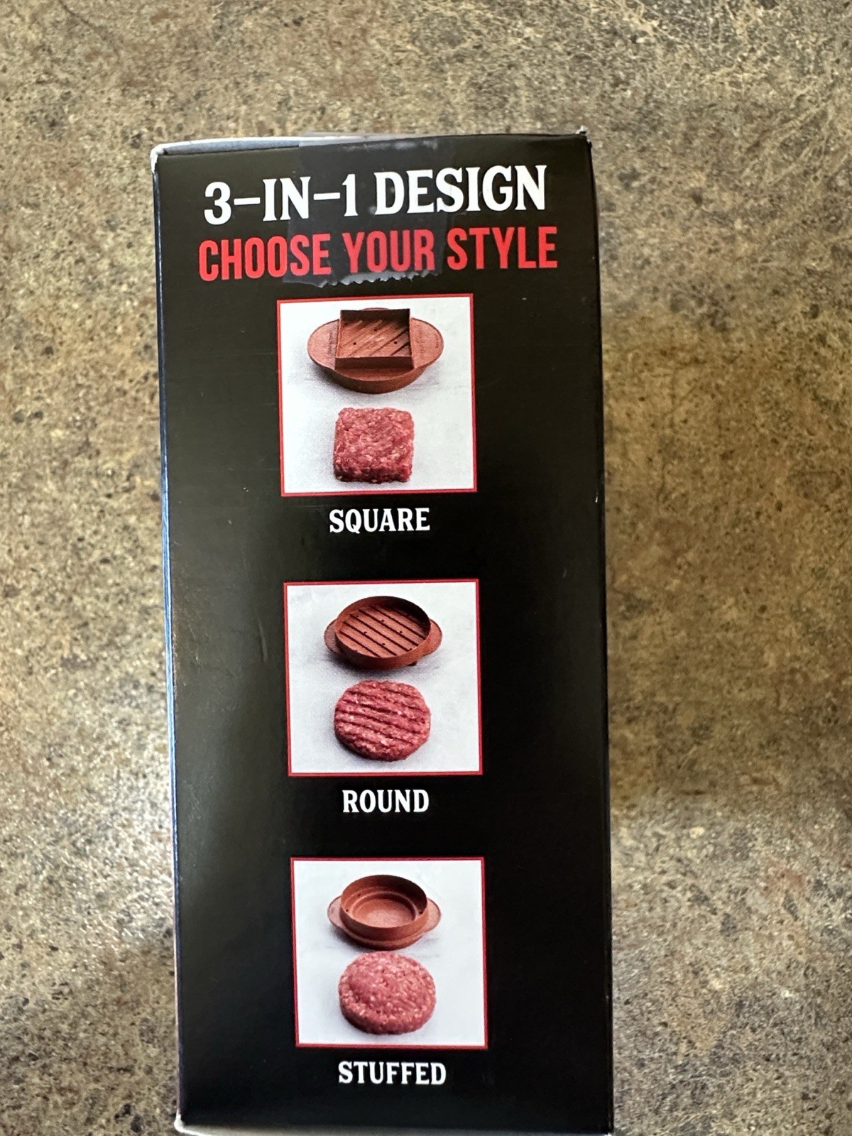 Nordic Ware 3-in-1 Stuffed Burger Press Dishwasher Safe Plastic Brown 5.3" gallery