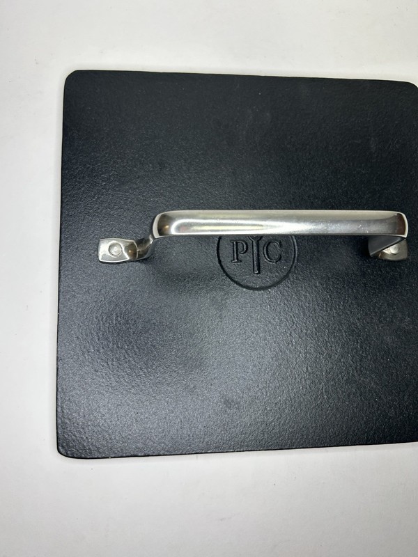 Pampered Chef Cast Iron Grill Press #2875 8 1/2" Square Hamburgers Bacon gallery